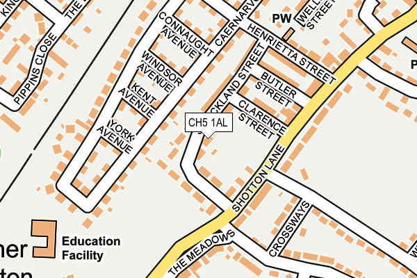 CH5 1AL map - OS OpenMap – Local (Ordnance Survey)