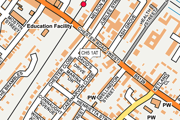 CH5 1AT map - OS OpenMap – Local (Ordnance Survey)