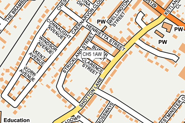 CH5 1AW map - OS OpenMap – Local (Ordnance Survey)