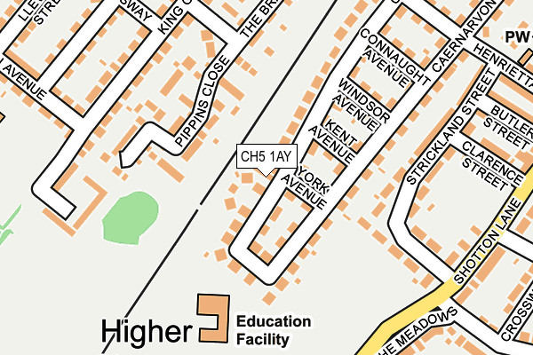 CH5 1AY map - OS OpenMap – Local (Ordnance Survey)