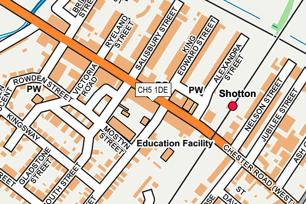 CH5 1DE map - OS OpenMap – Local (Ordnance Survey)