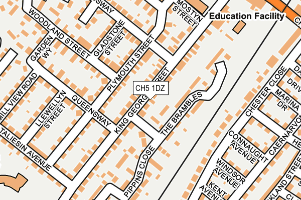 CH5 1DZ map - OS OpenMap – Local (Ordnance Survey)