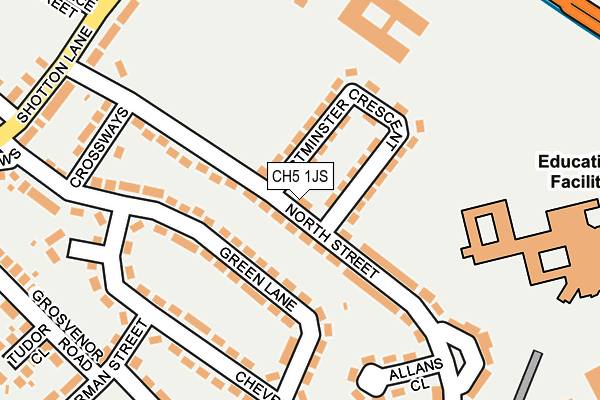 CH5 1JS map - OS OpenMap – Local (Ordnance Survey)