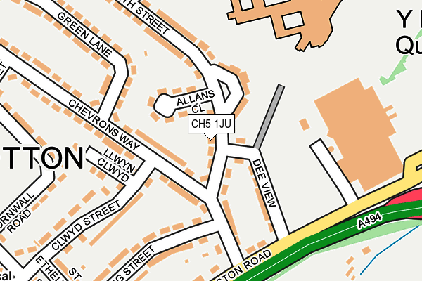 CH5 1JU map - OS OpenMap – Local (Ordnance Survey)