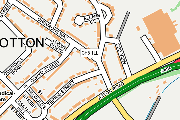 CH5 1LL map - OS OpenMap – Local (Ordnance Survey)