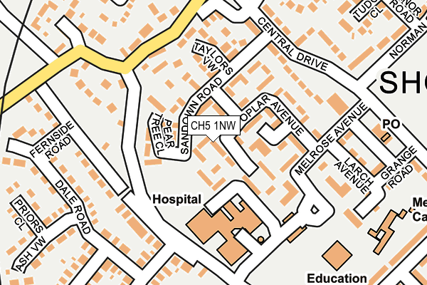 CH5 1NW map - OS OpenMap – Local (Ordnance Survey)