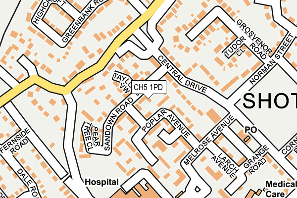 CH5 1PD map - OS OpenMap – Local (Ordnance Survey)