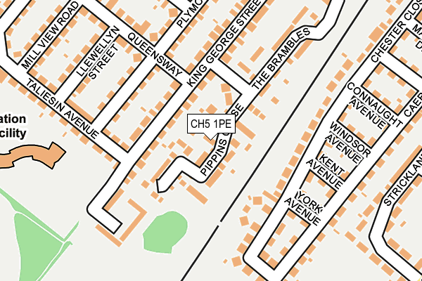 CH5 1PE map - OS OpenMap – Local (Ordnance Survey)