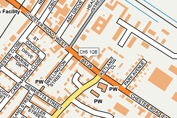 CH5 1QB map - OS OpenMap – Local (Ordnance Survey)