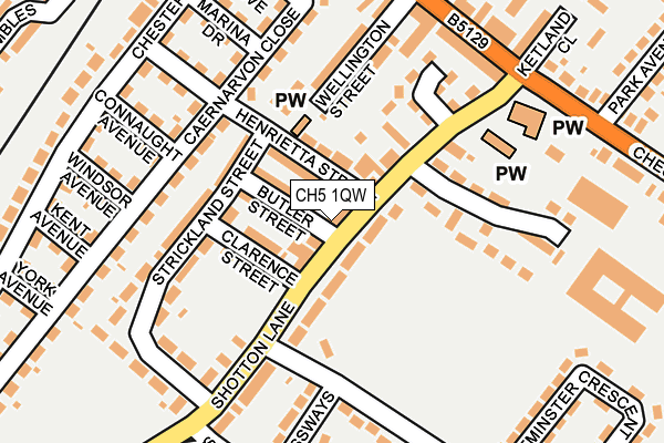 CH5 1QW map - OS OpenMap – Local (Ordnance Survey)