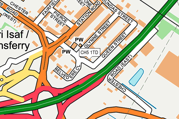CH5 1TD map - OS OpenMap – Local (Ordnance Survey)