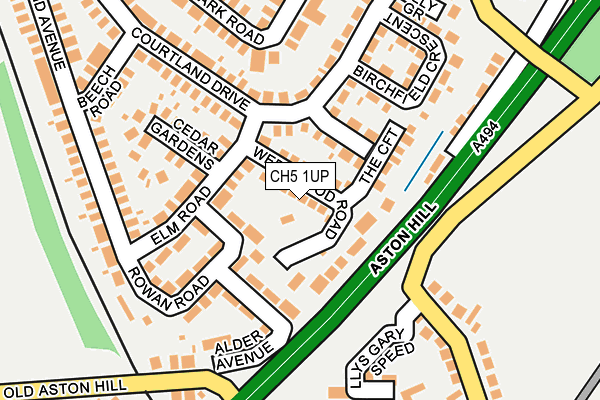 CH5 1UP map - OS OpenMap – Local (Ordnance Survey)