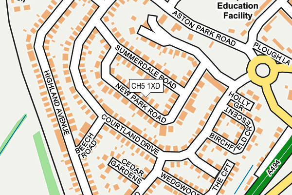 CH5 1XD map - OS OpenMap – Local (Ordnance Survey)