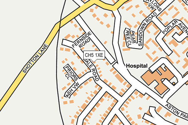 CH5 1XE map - OS OpenMap – Local (Ordnance Survey)