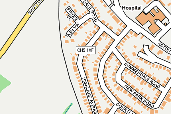 CH5 1XF map - OS OpenMap – Local (Ordnance Survey)