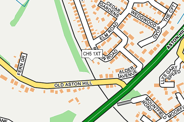 CH5 1XT map - OS OpenMap – Local (Ordnance Survey)