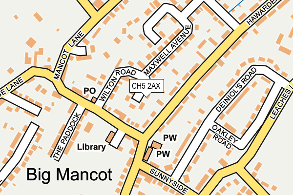 CH5 2AX map - OS OpenMap – Local (Ordnance Survey)