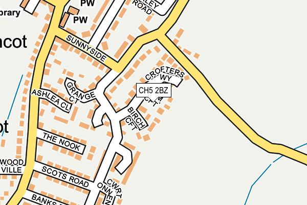 CH5 2BZ map - OS OpenMap – Local (Ordnance Survey)