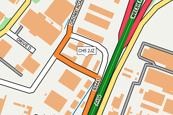 CH5 2JZ map - OS OpenMap – Local (Ordnance Survey)