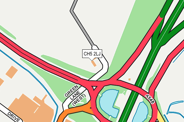 CH5 2LJ map - OS OpenMap – Local (Ordnance Survey)