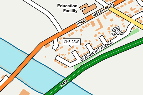 CH5 2SW map - OS OpenMap – Local (Ordnance Survey)