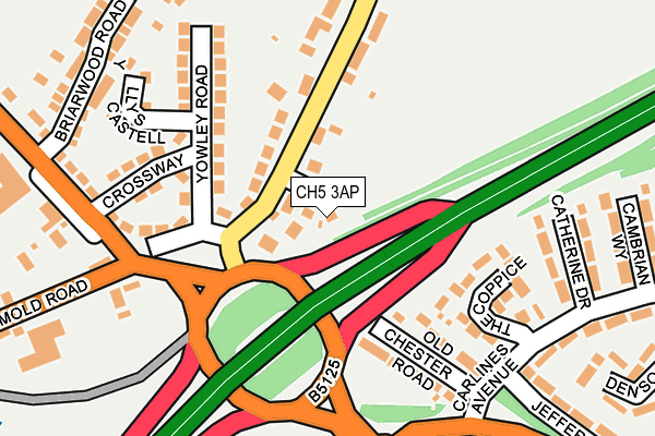 CH5 3AP map - OS OpenMap – Local (Ordnance Survey)