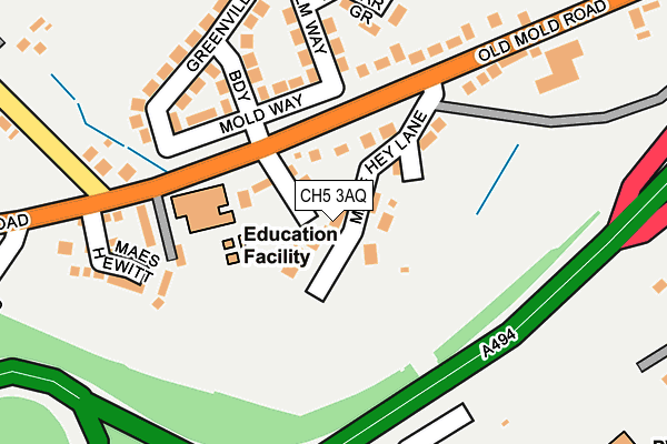 CH5 3AQ map - OS OpenMap – Local (Ordnance Survey)