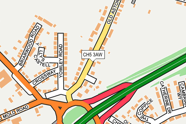 CH5 3AW map - OS OpenMap – Local (Ordnance Survey)