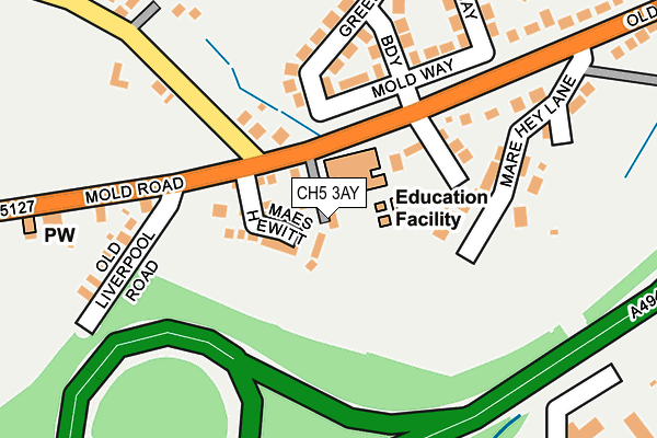 CH5 3AY map - OS OpenMap – Local (Ordnance Survey)