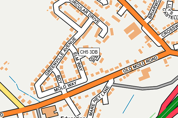 CH5 3DB map - OS OpenMap – Local (Ordnance Survey)