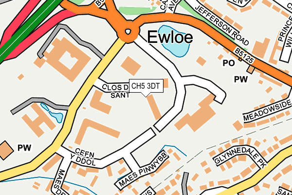 CH5 3DT map - OS OpenMap – Local (Ordnance Survey)