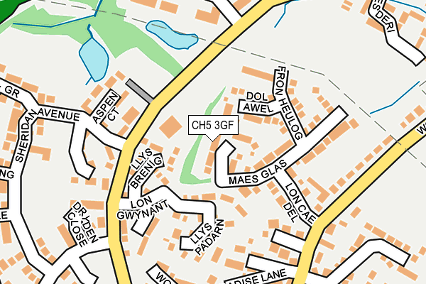 CH5 3GF map - OS OpenMap – Local (Ordnance Survey)