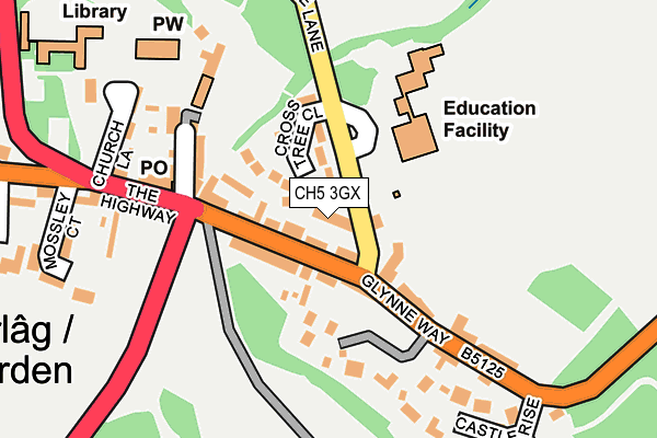 CH5 3GX map - OS OpenMap – Local (Ordnance Survey)