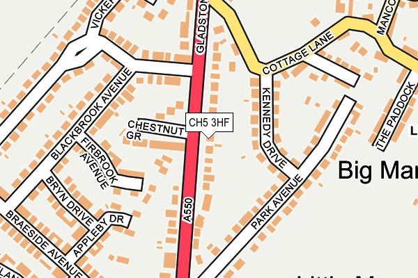 CH5 3HF map - OS OpenMap – Local (Ordnance Survey)