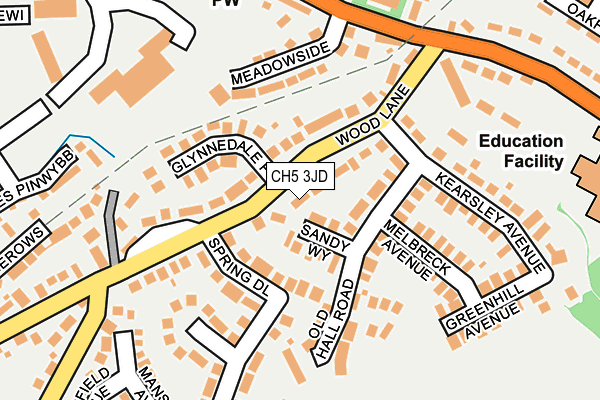 CH5 3JD map - OS OpenMap – Local (Ordnance Survey)