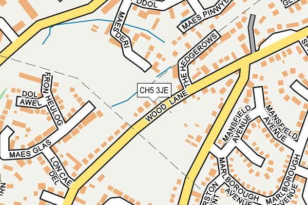 CH5 3JE map - OS OpenMap – Local (Ordnance Survey)
