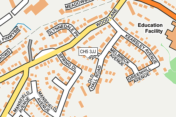 CH5 3JJ map - OS OpenMap – Local (Ordnance Survey)