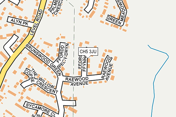 CH5 3JU map - OS OpenMap – Local (Ordnance Survey)