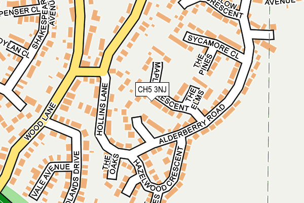 CH5 3NJ map - OS OpenMap – Local (Ordnance Survey)