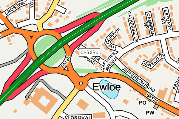 CH5 3RU map - OS OpenMap – Local (Ordnance Survey)