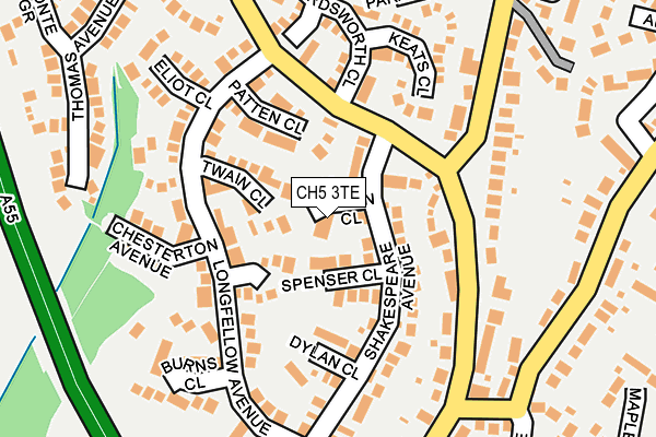 CH5 3TE map - OS OpenMap – Local (Ordnance Survey)