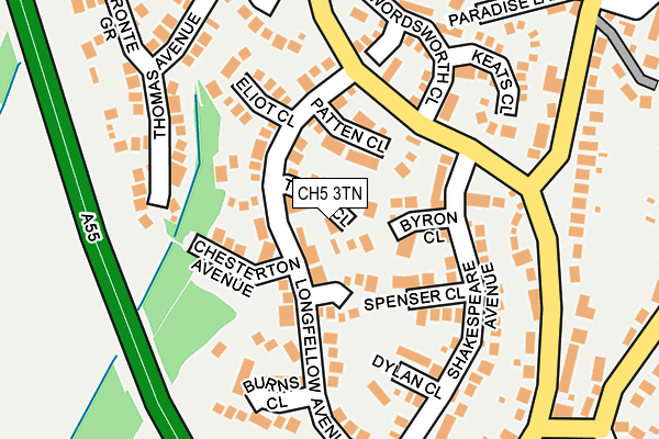 CH5 3TN map - OS OpenMap – Local (Ordnance Survey)