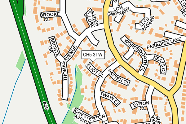 CH5 3TW map - OS OpenMap – Local (Ordnance Survey)