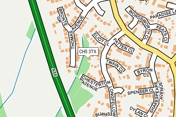 CH5 3TX map - OS OpenMap – Local (Ordnance Survey)