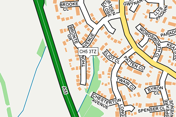 CH5 3TZ map - OS OpenMap – Local (Ordnance Survey)