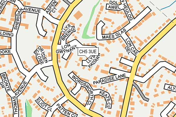 CH5 3UE map - OS OpenMap – Local (Ordnance Survey)