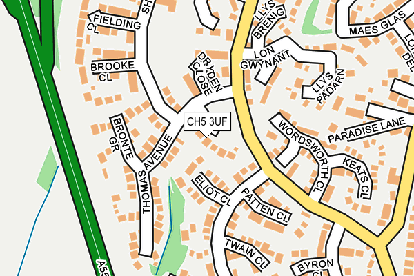 CH5 3UF map - OS OpenMap – Local (Ordnance Survey)