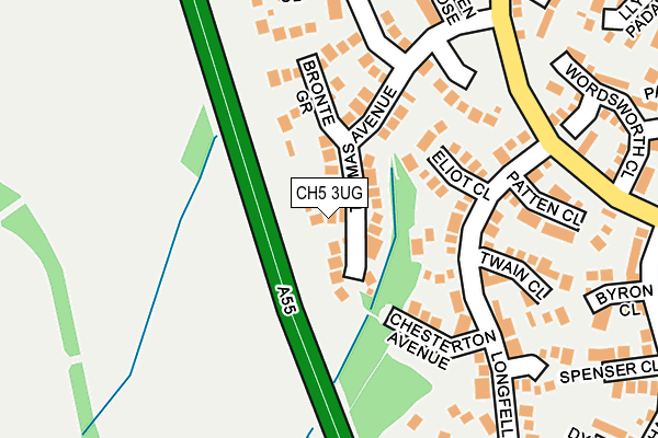 CH5 3UG map - OS OpenMap – Local (Ordnance Survey)