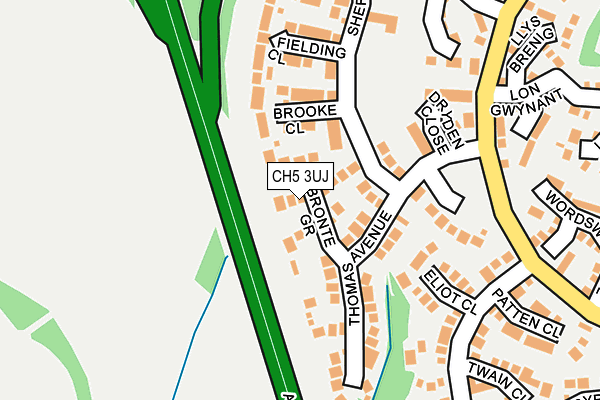 CH5 3UJ map - OS OpenMap – Local (Ordnance Survey)