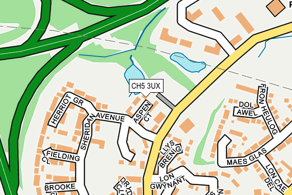 CH5 3UX map - OS OpenMap – Local (Ordnance Survey)